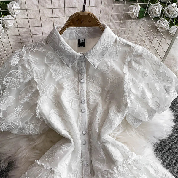 Vintage French Solid Tunic Dress for Women