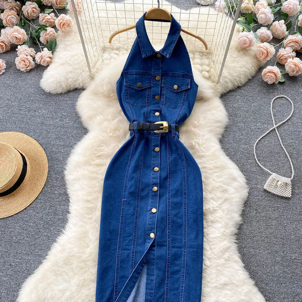 Backless Halter Dress