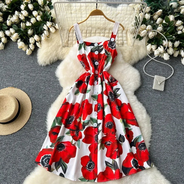 Square Collar Print Vestidos Mujer 2025 New Women Dresse